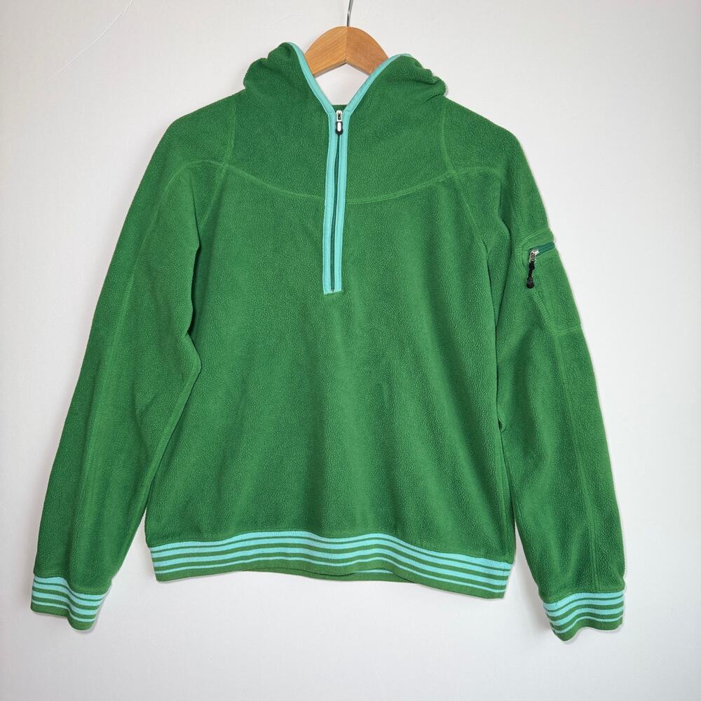 Vintage Patagonia Rhythm Fleece Hoodie Half Zip Pullover Small Green Blue